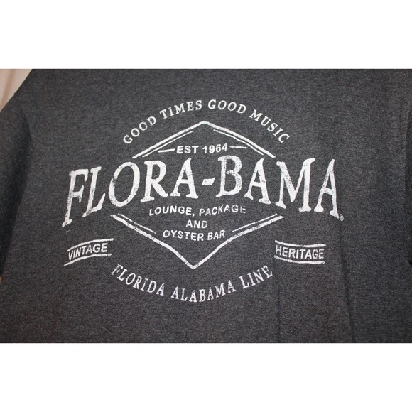 FLORA-BAMA LOUNGE,PACKAGE & OYSTER BAR GRAY T SHIRT SIZE M FLORIDA ALABAMA - Picture 1 of 3